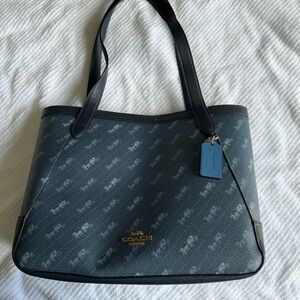 Coach Navy Signature Tote Bag